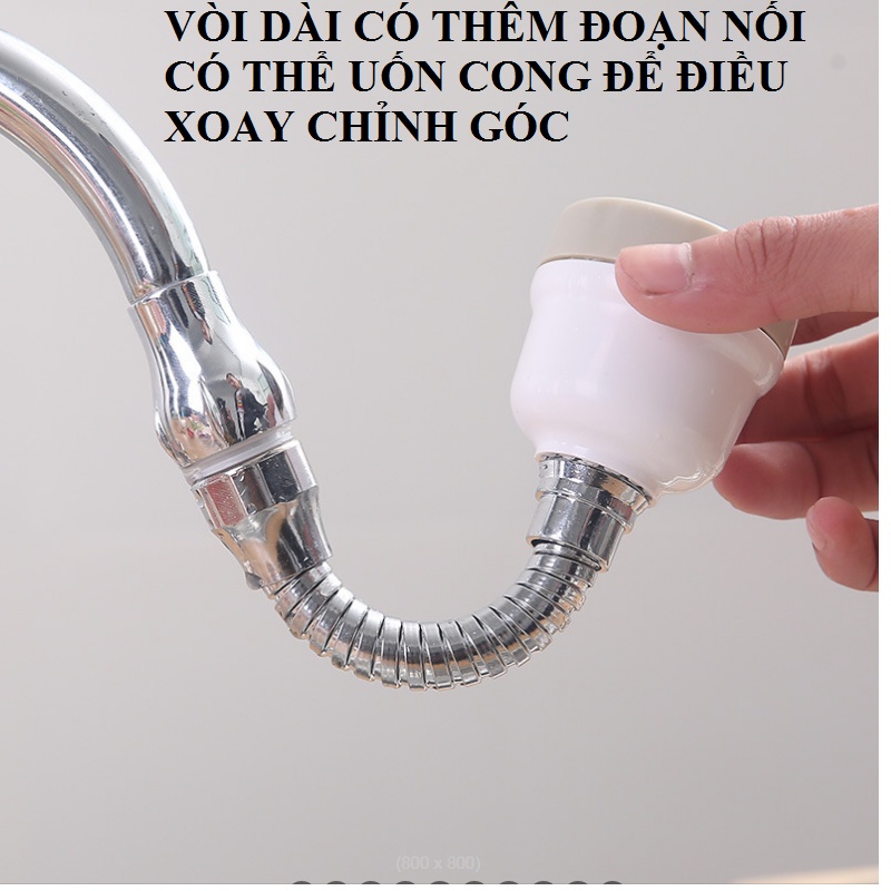 Đầu vòi tăng áp rửa chén bát xoay 360 độ 3 chức năng phun
