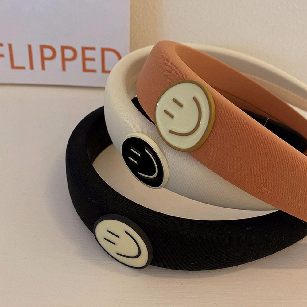 Băng Đô Cài Tóc Hình Mặt Cười Bằng Nhựa Resin Màu Ngà Phong Cách Retro Ngọt Ngào Cho Nữ
