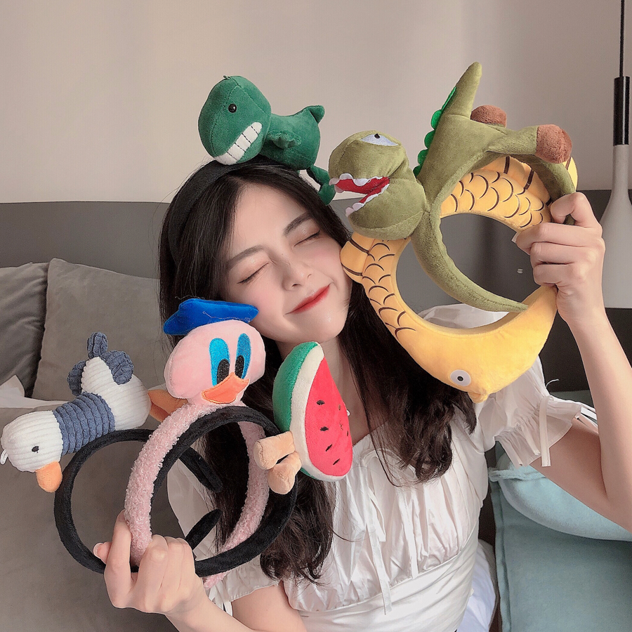 Băng Đô Cà Rốt / Khủng Long / Cá Mập Hoạt Hình Ba Chiều Rửa Mặt Cho Nữ