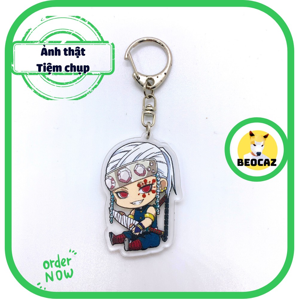 Móc chìa khoá Demon Slayer Thanh Gươm Diệt Quỷ dáng ngồi acrylic chống nước chống bay màu Tanjiro Nezuko Đồ chơi Beocaz