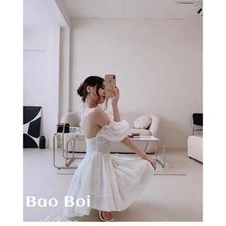 Váy trắng rút dây ngực 2 lớp siêu xinh có ảnh thật kèm video