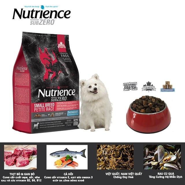 [DINH DƯỠNG CAO] Thức Ăn Hạt Cho Chó Poodle Nutrience Subzero Bao 2,27kg - Thịt Bò, Cá Hồi, Rau Củ Trái Cây Tự Nhiên