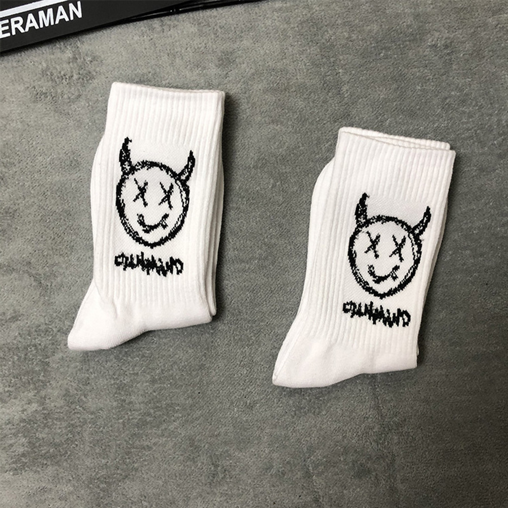 Tất cotton cổ cao in hình hoạt hình nhiều màu sắc dành cho nam &amp; nữ