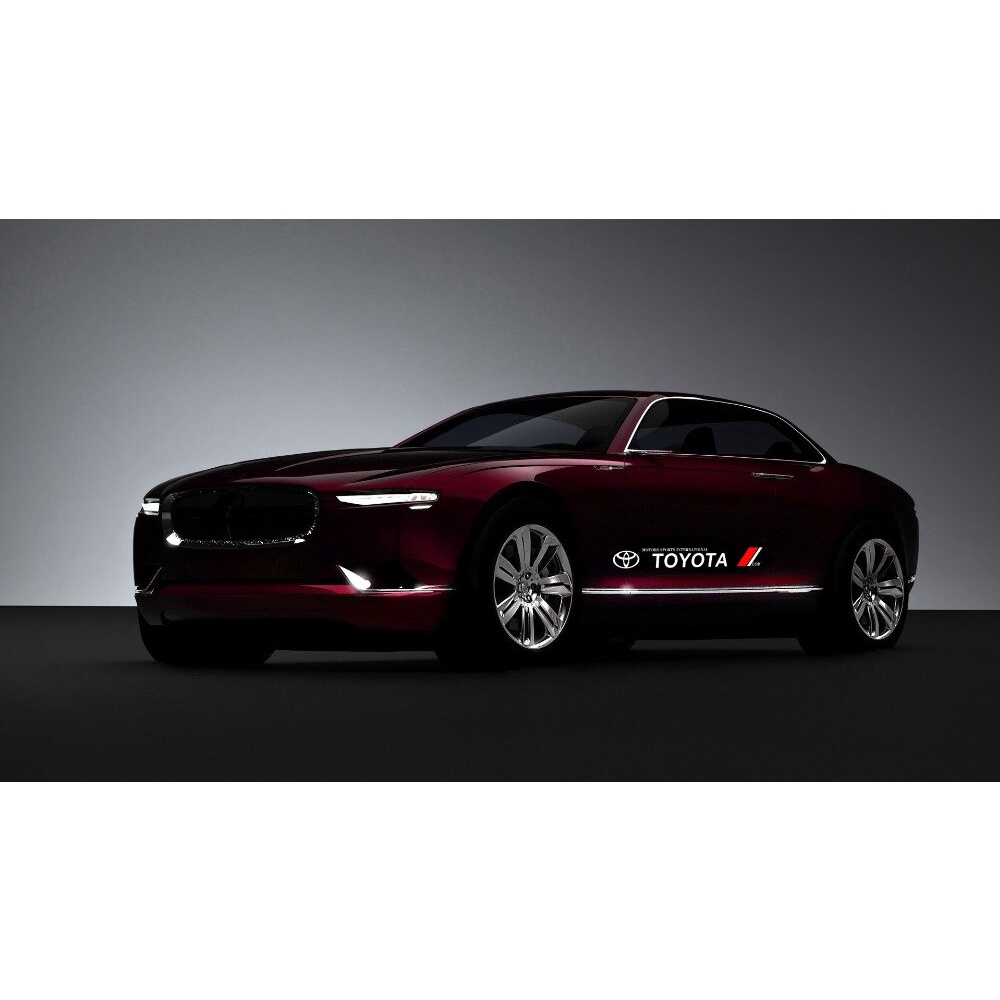 Set 2 Miếng Dán Logo Trang Trí Cửa Xe Hơi Toyota Wish Vios Camry Corolla RAV4