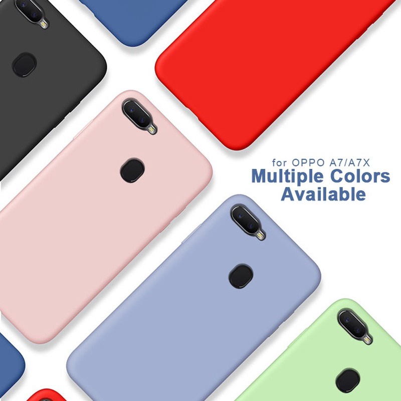 Ốp Điện Thoại Bằng Silicone Màu Trơn Cho OPPO F11 F9 Pro F5 Youth F1s Realme c3 Lite