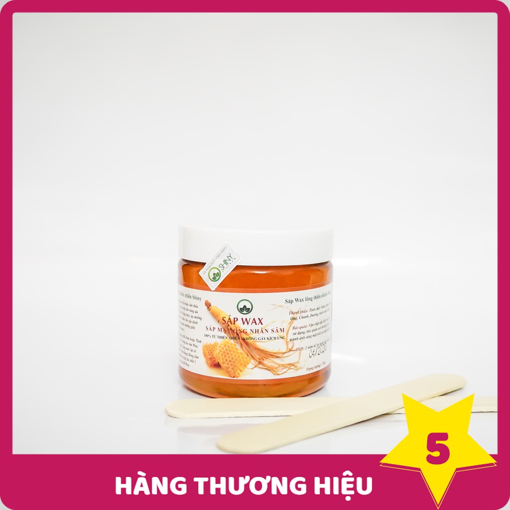 Sáp Wax Triệt Lông Mật Ong Nhân Sâm Handmade Shiny Hủ 350gr Wax Lông An Toàn Tại Nhà ( Tặng Kèm Dụng Cụ Wax)