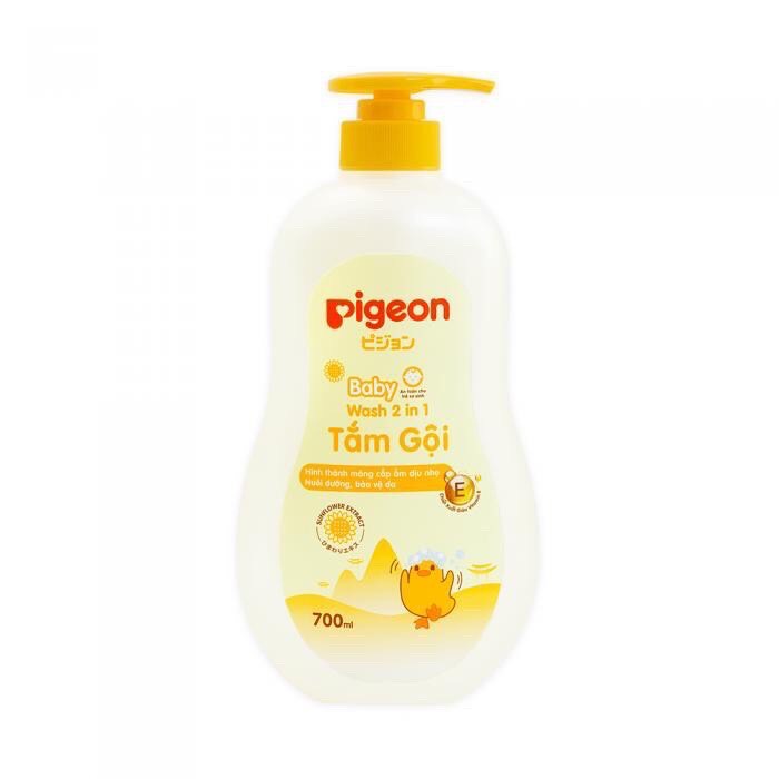 Sữa tắm Pigeon 700ml toàn thân tắm gội dịu nhẹ sữa tắm em bé  2 in 1 cho bé trẻ em sơ sinh  Jojoba/ Hoa hướng dương