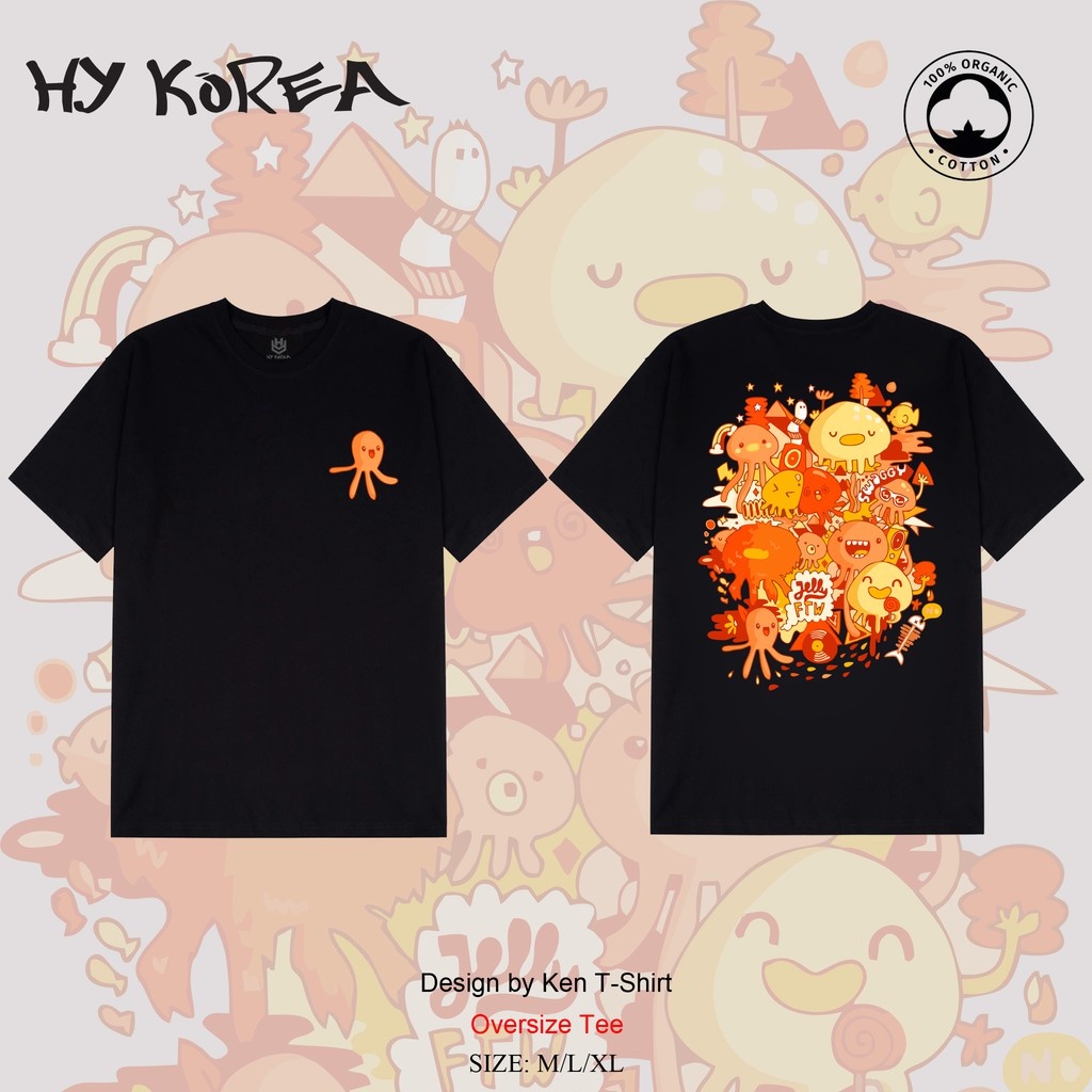 Áo Thun Tay Lỡ HY Korea In Hình Mực Jelly 138.