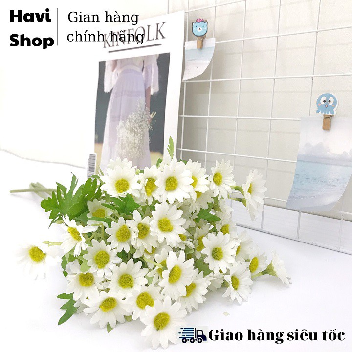 Hoa giả - Hoa cúc họa mi Havi 60cm trang trí nội thất, cửa tiệm, phụ kiện cho các studio đẹp, bền, tinh tế, thanh lịch