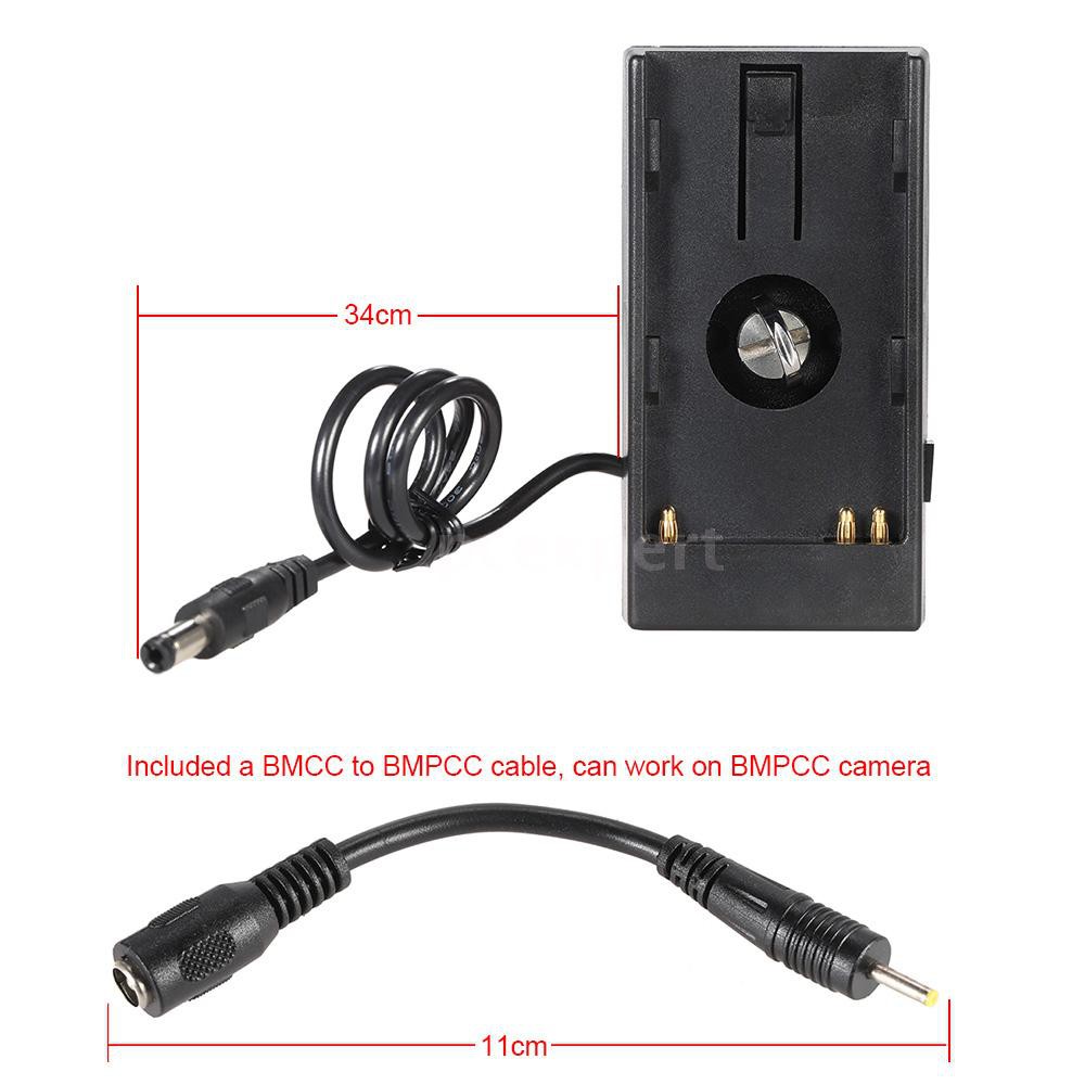 PCER◆ Camera DV Battery Mount Power Plate for BlackMagic BMCC 4K BMPCC Camera Power Supply for Sony 