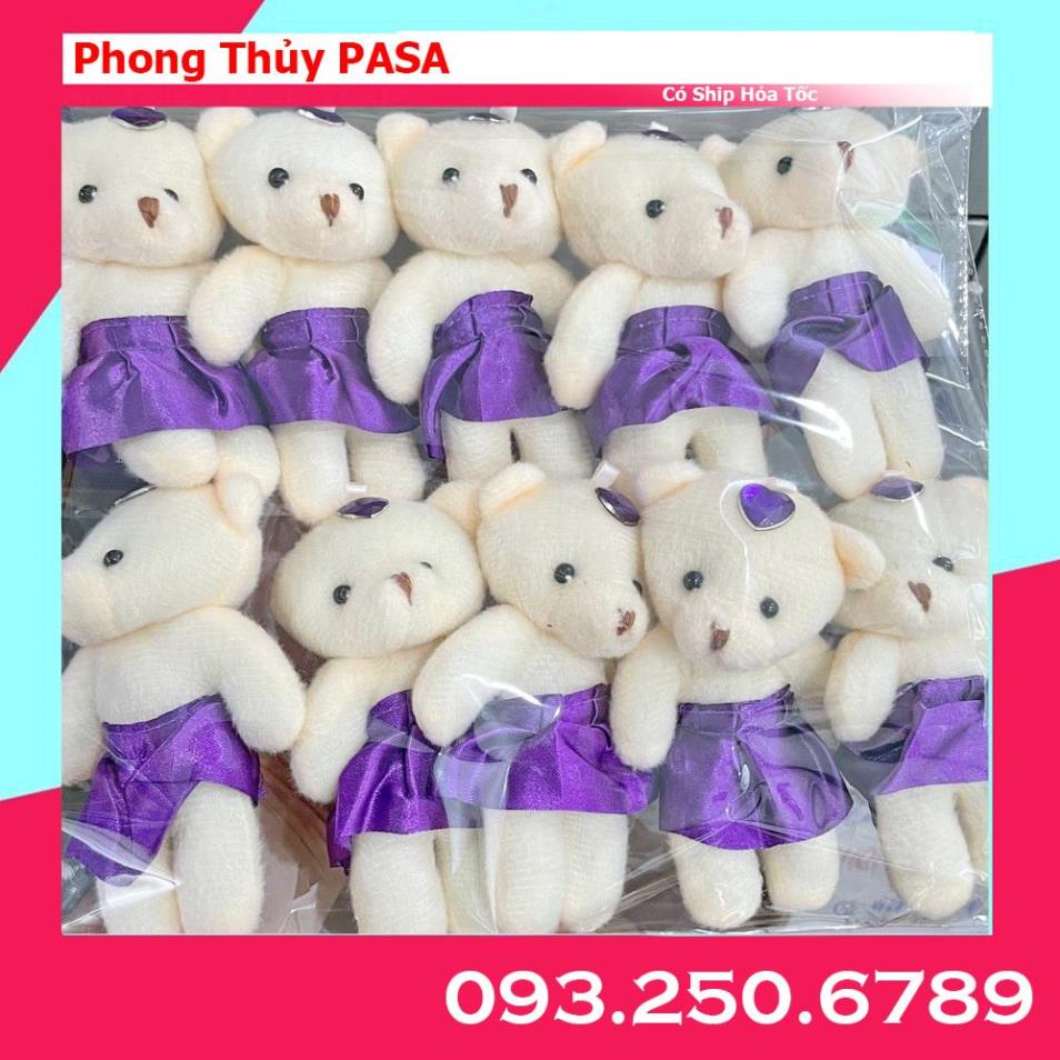 Combo 10 con gấu nữ mặc váy xinh xắn đủ màu 11 cm [ảnh thật]