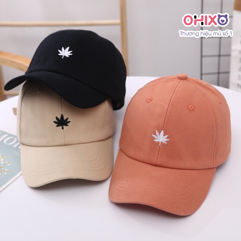 Mũ Lưỡi Trai Nón Kết Nữ Hàn Quốc Thêu Lá Phong Thời Trang Đẹp Giá Rẻ OHIXO LT03