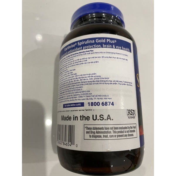 ✅ Tảo Mặt Trời Spirulina Gold Plus Chính Hãng Của Mỹ 360 viên