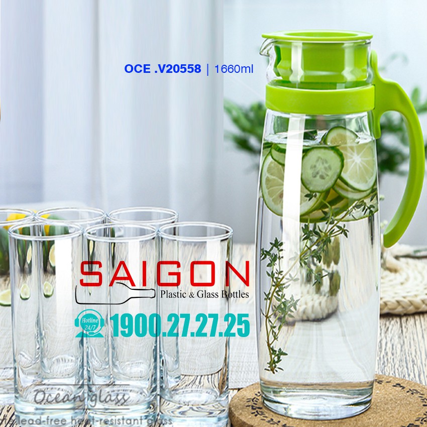 Bình Nước Thủy Tinh Ocean Divano Pitcher 1660ml Cao cấp