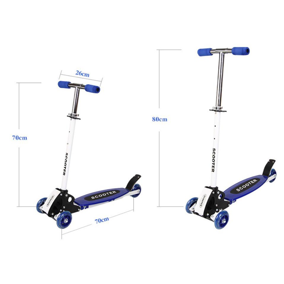 Xe Trượt Scooter 3 Bánh Cao Su Phát Sáng Điều Chỉnh Hướng Cho Bé Thế Hệ Mới Đại Nam Sport (Từ 2 Tuổi Trở Lên)