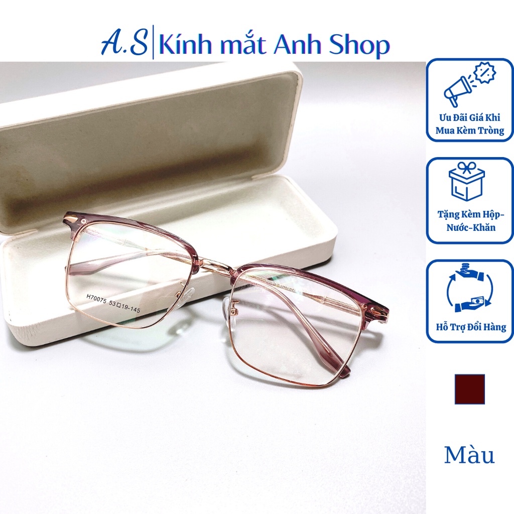 Gọng kính mắt thời trang nam nữ thiết kế kiểu dáng vuông chắc chắn cứng cáp 70075