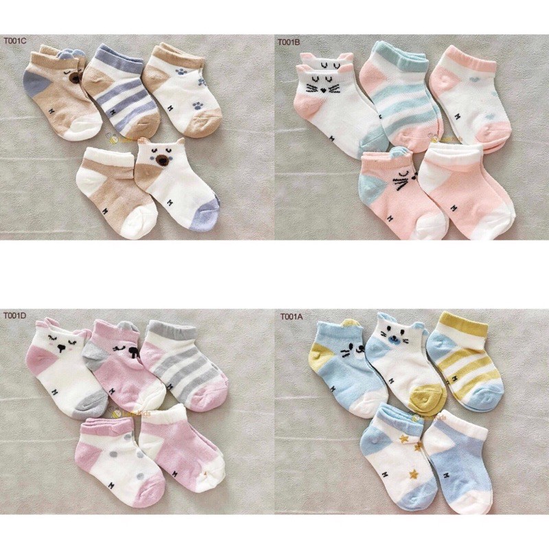 SET 5 ĐÔI TẤT KID SOCKS ĐIỀU HOÀ CHO BÉ