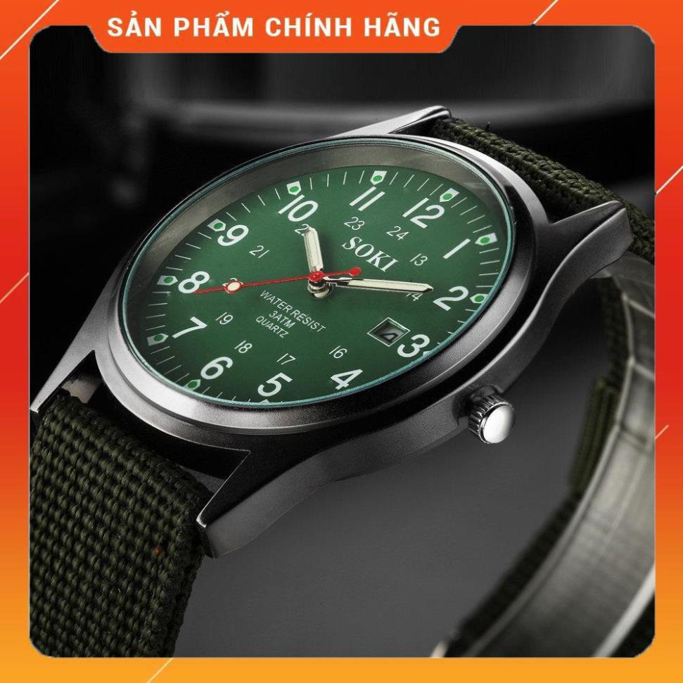 Đồng hồ thời trang nam nữ SOKI Sk03 dây nato cực chất, kiểu dáng quân đội thể thao
