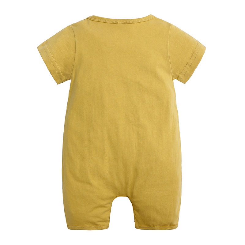 Bộ Áo Liền Quần Tay Ngắn In Họa Tiết Hoạt Hình Dành Cho Bé Trai Gái Sơ Sinh