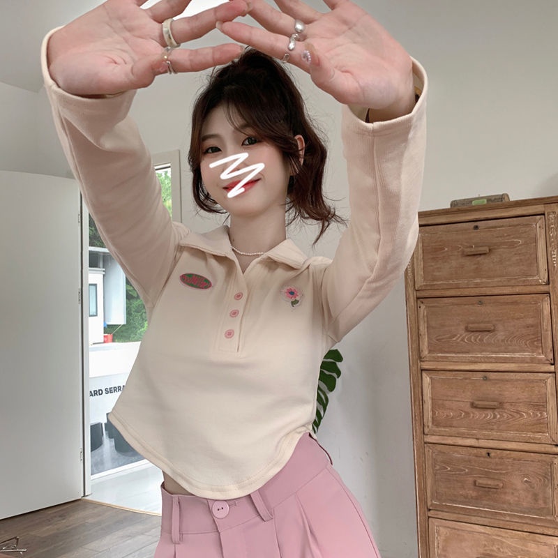 Jiashucheng Áo Sơ Mi Ngắn Ôm Dáng Tay Dài Phong Cách Mới Cho Nữ