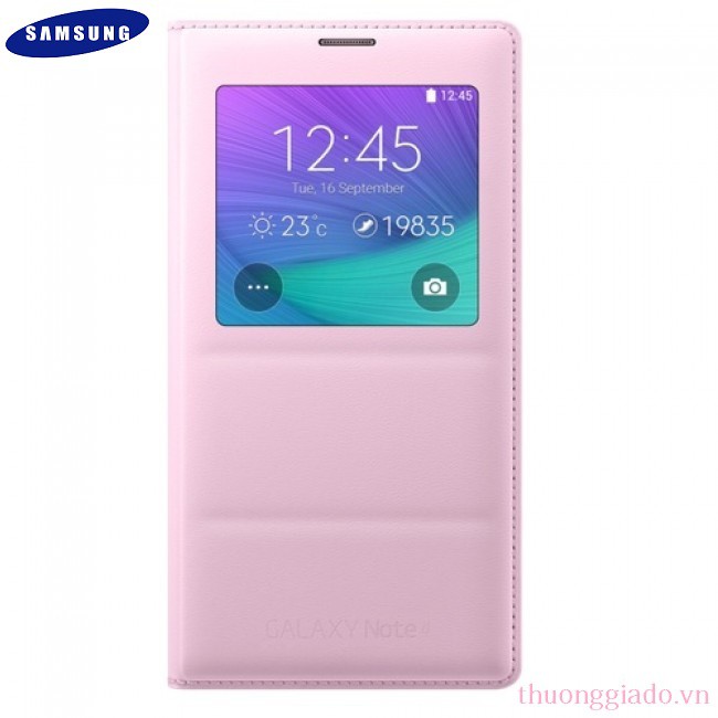 BAO DA SAMSUNG GALAXY NOTE 4 S VIEW FLIP COVER PADDING CHÍNH HÃNG MÀU HỒNG (N910)