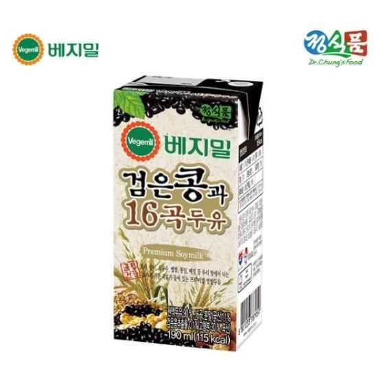 [VEGEMILK] SỮA ĐẬU ĐEN VÀ 16 LOẠI NGŨ CỐC 190ML - [베지밀] 검은콩과 16곡 190ML