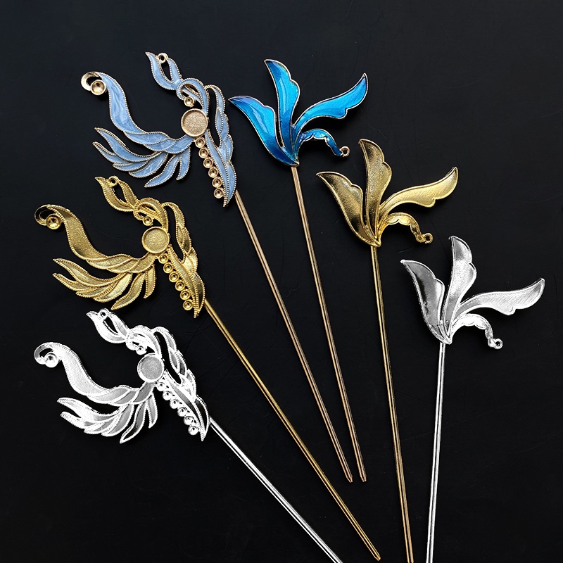 Cán trâm cài tóc họa tiết cánh chim cách điệu phong cách cổ trang dùng búi tóc cosplay cổ phục việt phục có màu KC