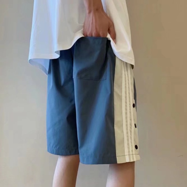 Quần Short Thể Thao Phối Nút Phong Cách Nhật Bản Cho Nam