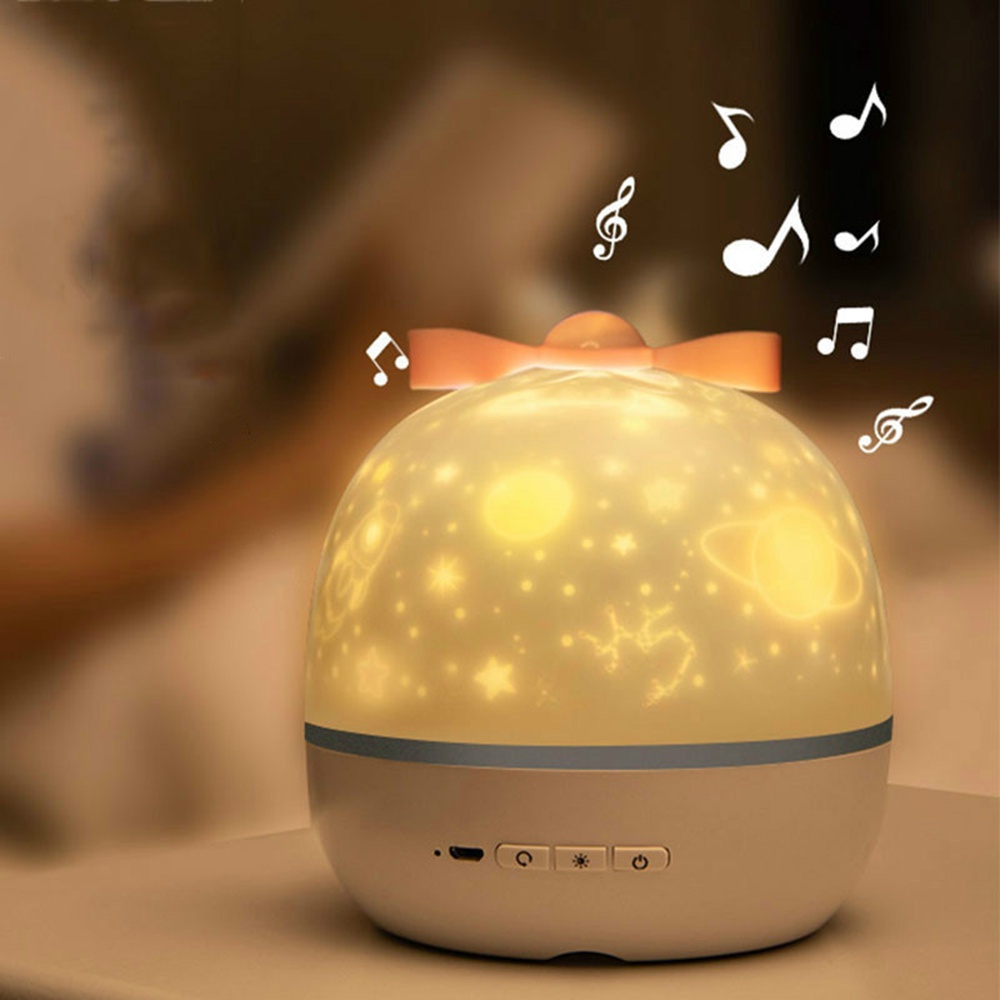 Romantic Rotating Starry Sky Projector Night Light Creative Dream Table Lamp with Sound