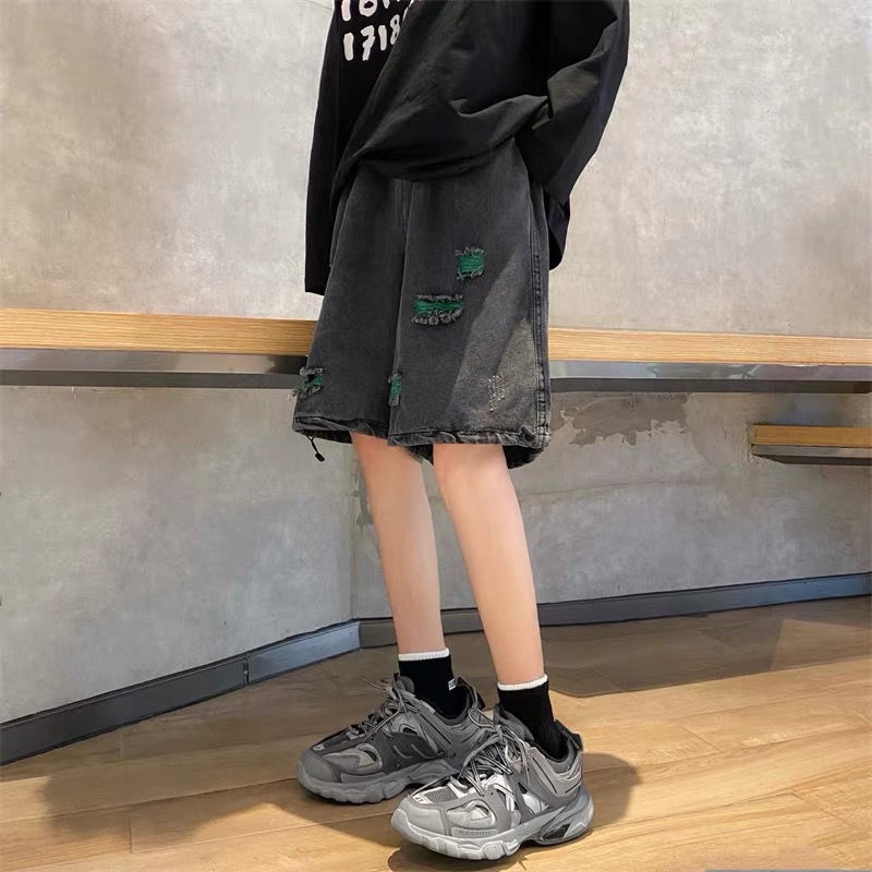 Quần Short Jeans Rách Phong Cách Hip Hop Thời Trang Cho Nam
