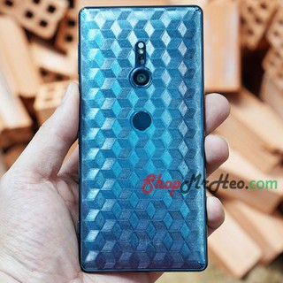 Skin Dán Mặt Sau Lưng Vân 3D Sony Xperia XZ2 - XZ2 Premium - XZ 2 Compact - Carbon, Hình hộp, Vân Nhám, Vân Da