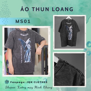 Áo thun loang MIKENCO tay lỡ nam nữ chất liệu 100% cotton cao cấp dáng unisex