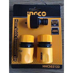 INGCO Bộ 3 đầu nối nhanh máy xịt rửa HHCS03122