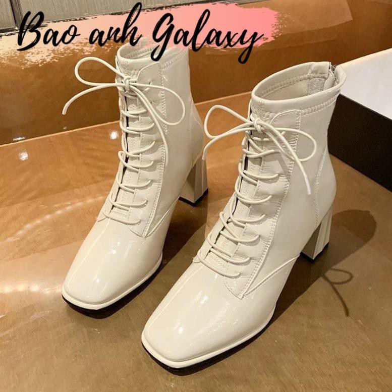 [Hot Trend] Giày Bốt Đế Vuông Da Bóng Phong Cách Thời Trang [Ảnh Thật] | BigBuy360 - bigbuy360.vn