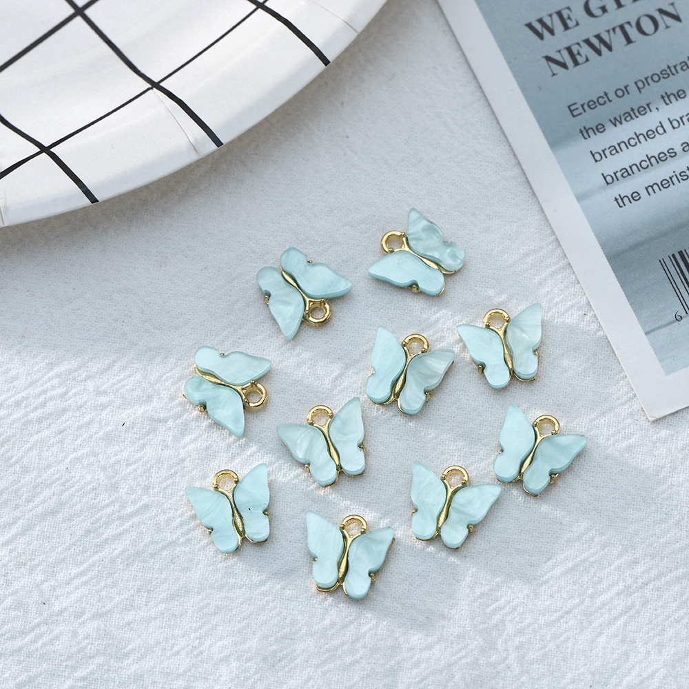 Set 10 mặt dây chuyền hình bươm bướm bằng acrylic