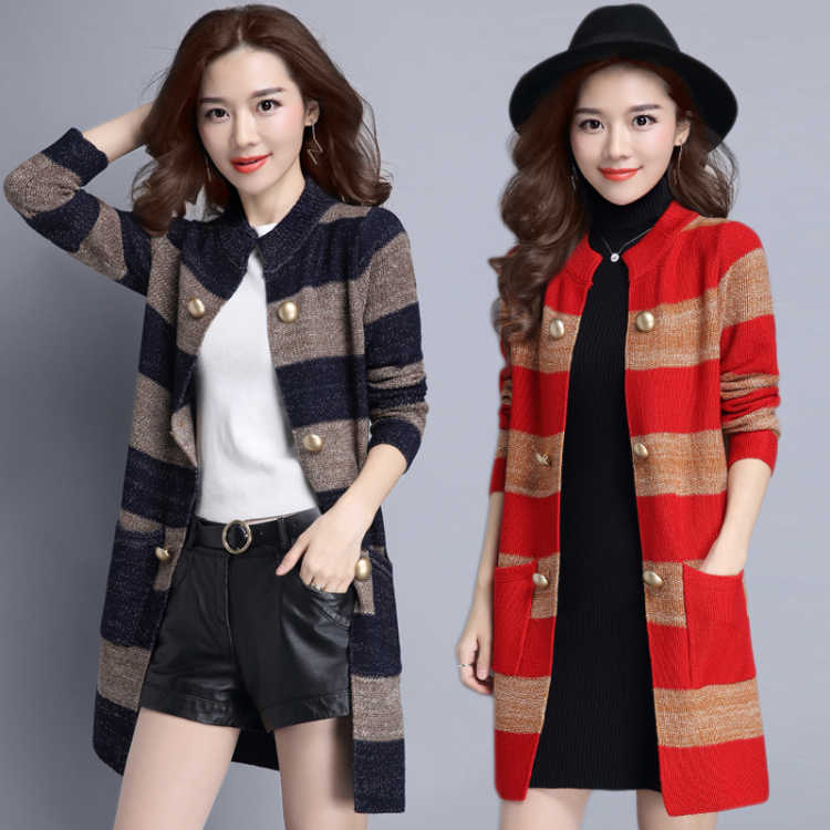 Áo Khoác Len Cardigan Kẻ Sọc Ngang Trẻ Trung Hợp Thời Trang Cho Bạn Gái | BigBuy360 - bigbuy360.vn