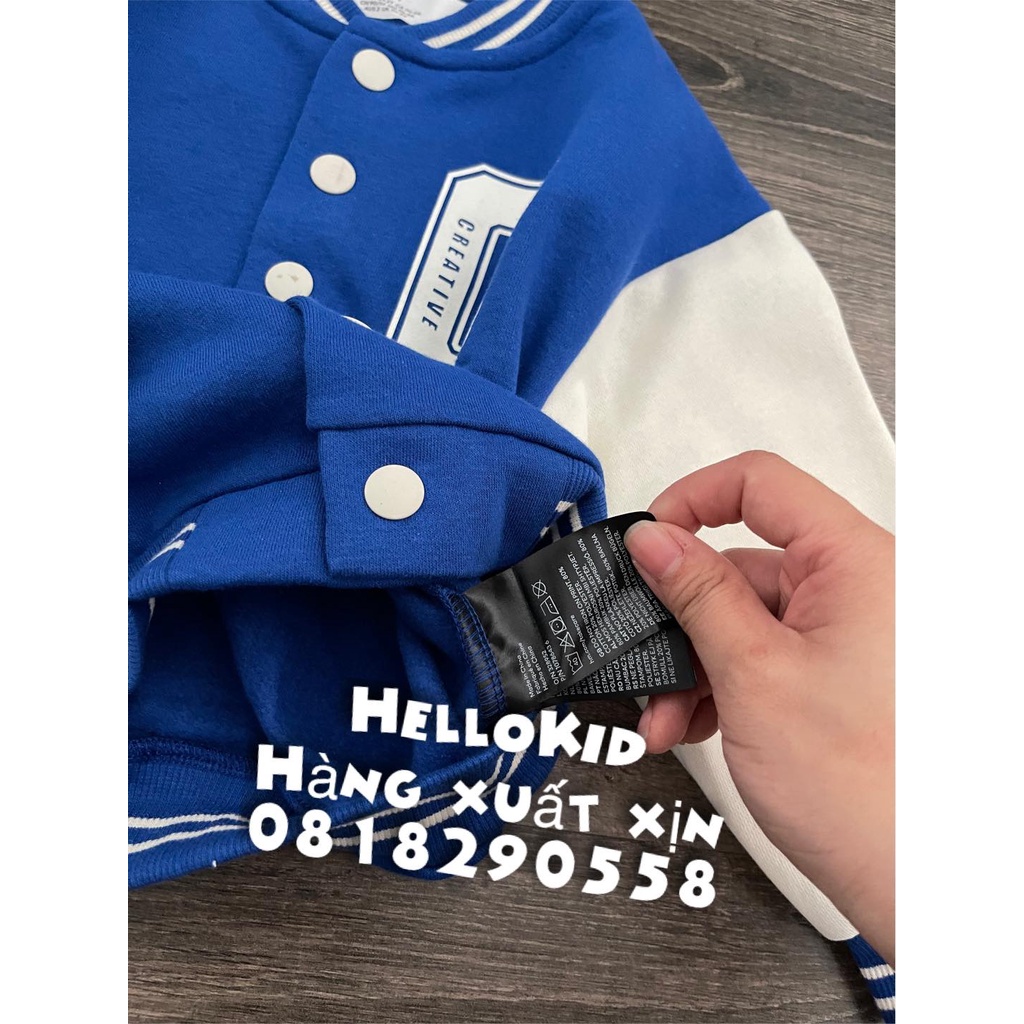 A411 - Áo khoác nhẹ Bomber Hm xanh coban cho bé