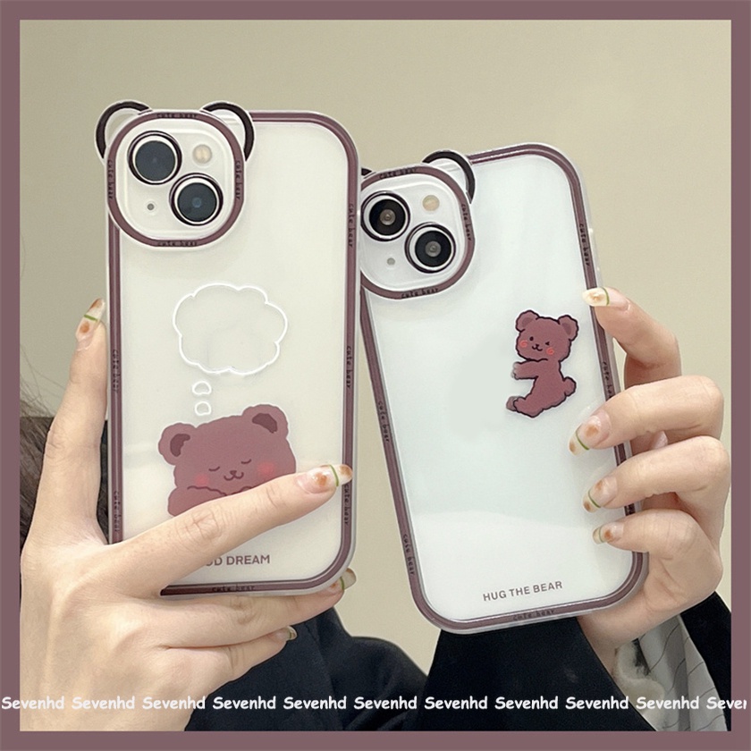 Ốp Điện Thoại Tpu Dẻo In Hình Gấu Ngủ Đáng Yêu Cho iPhone 14 13 12 11 Pro Max Xs Max Xr X 6 6s Plus