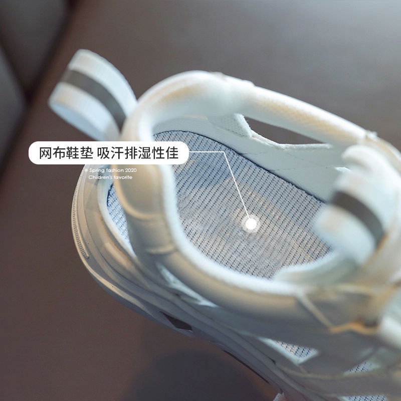 Giày Sneaker Phối Lưới Thoáng Khí Cỡ 26-37 Thời Trang Mới Cho Bé Trai / Gái