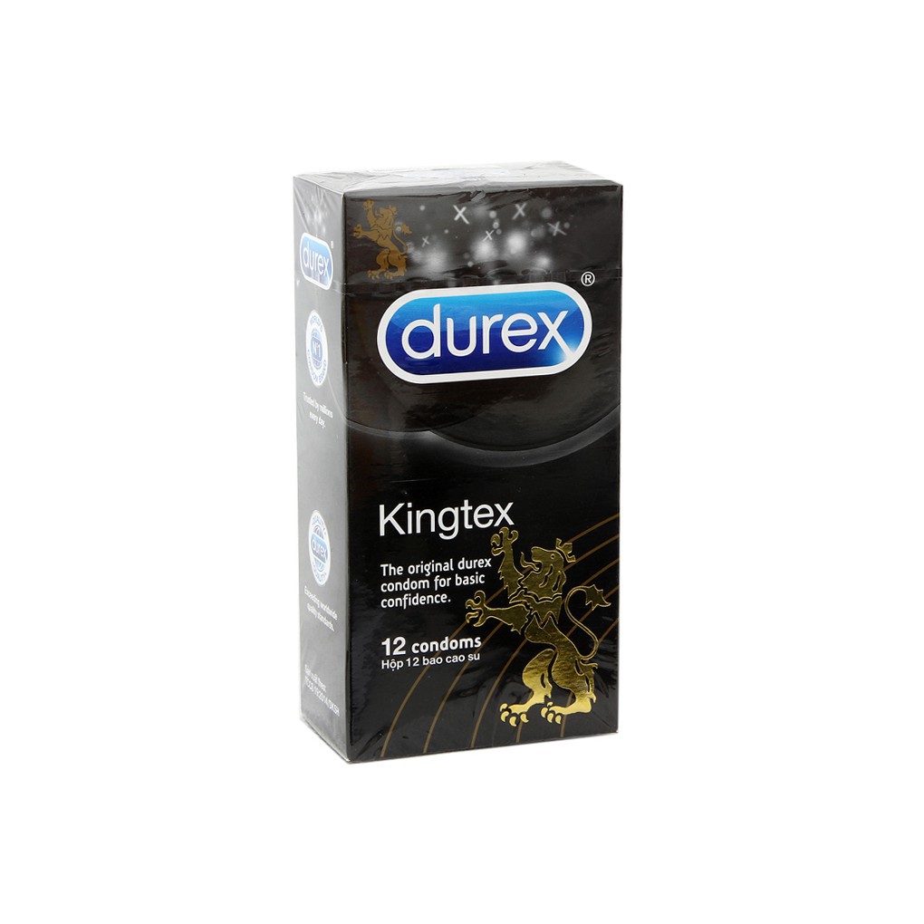 [bao cao su gai][SIÊU RẺ] Bộ 3 hộp bao cao su Durex Kingtex size nhỏ ôm khít, tặng 1 hộp durex Fettherlite