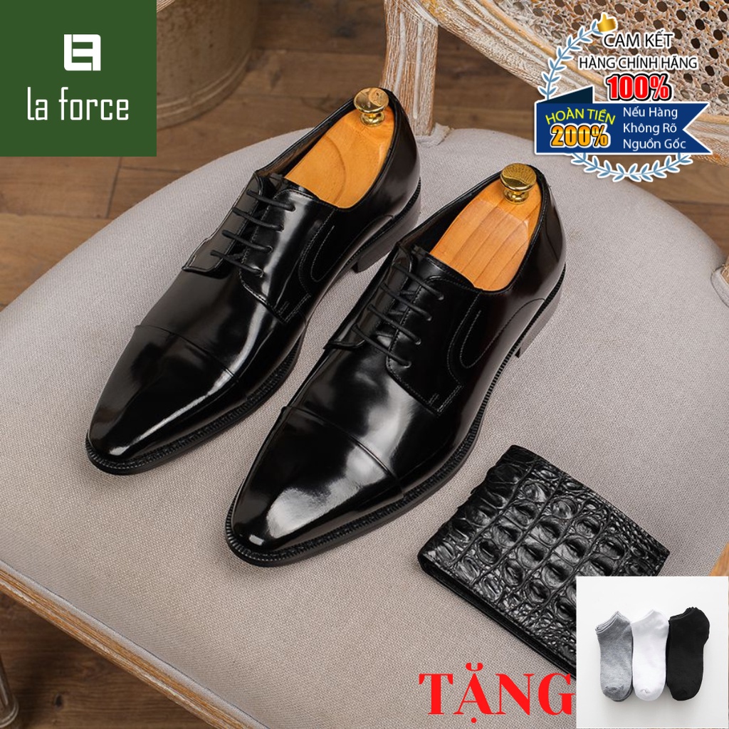 Giày Tây LAFORCE Công Sở Lịch Lãm GNLAJD6576-107-D Tặng Tất Nam Cao Cấp