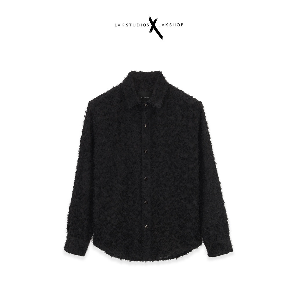 Áo sơ mi tua rua Lak Studios Ziczac Tassels Black Shirt