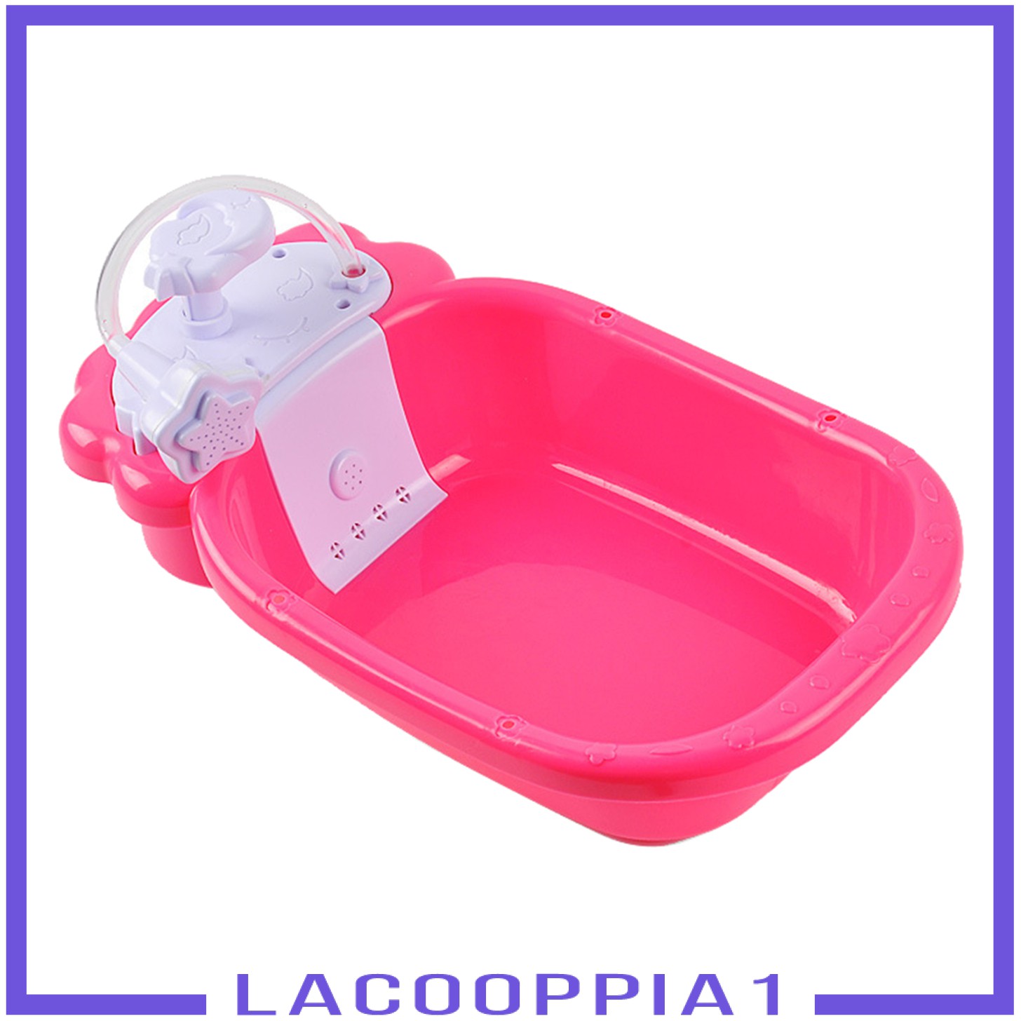 [LACOOPPIA1] Doll Bath Play Tub with Shower Pretend Play Infant Baby Kids Doll Toy Bathtub