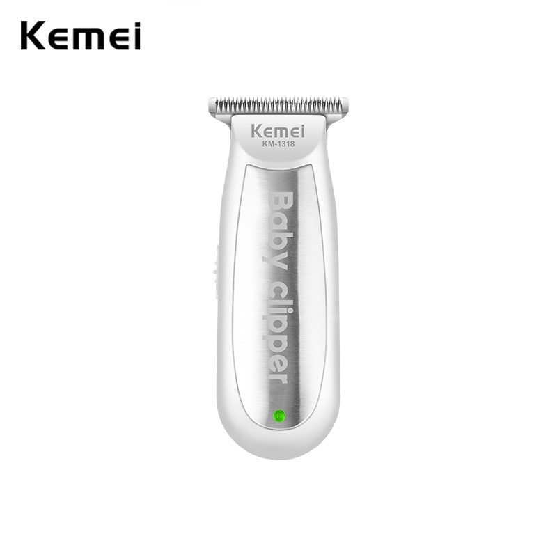 [Mã FMCGMALL - 8% đơn 250K] Tông đơ cắt tóc điện tử mini Kemei 1318 không ồn có sạc USB tiện dụng an toàn cho bé