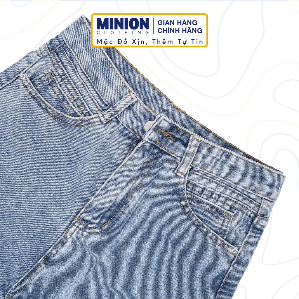 Quần sooc MINION CLOTHING lưng cạp cao ống vừa short jeans nữ Ulzzang Hàn Quốc Streetwear chất bò Q3060