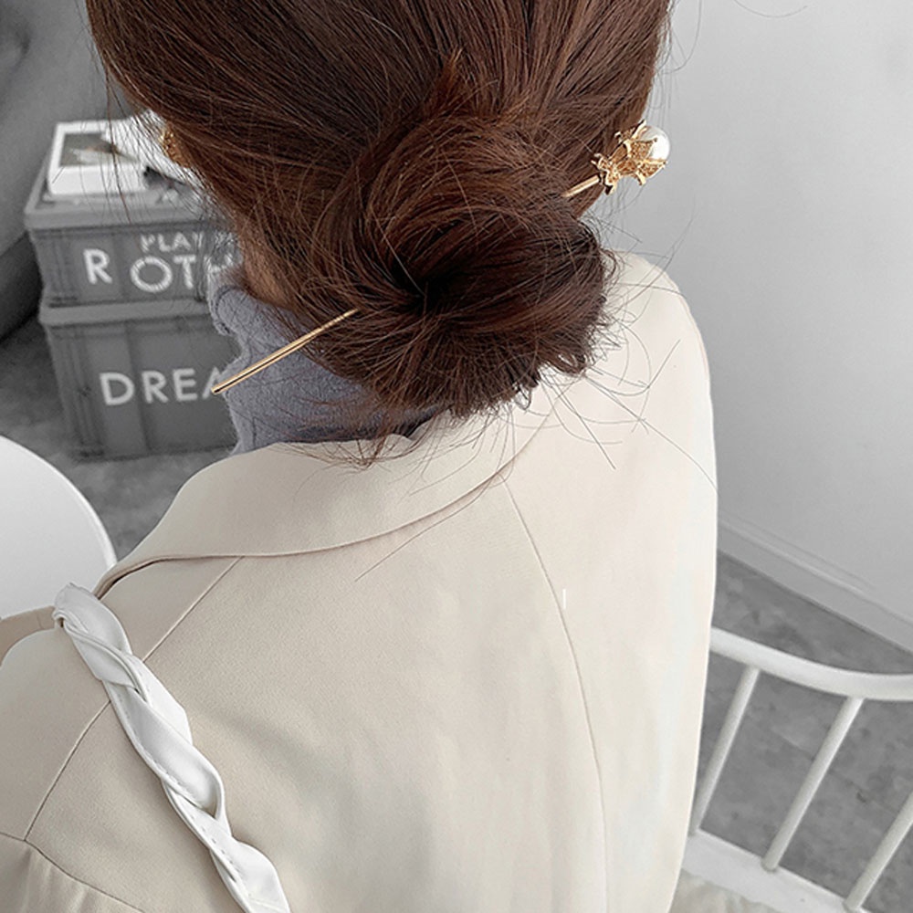 Trâm cài tóc đính ngọc trai nhân tạo thời trang 2021