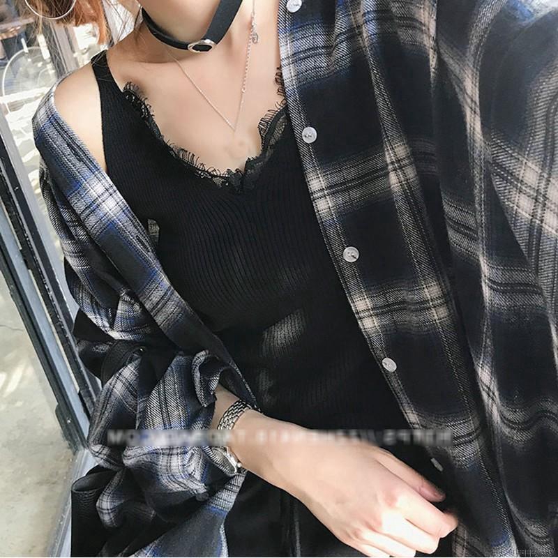 Áo sơ mi kích thước lớn họa tiết kẻ sọc thời trang Hàn Quốc cá tính cho nữ