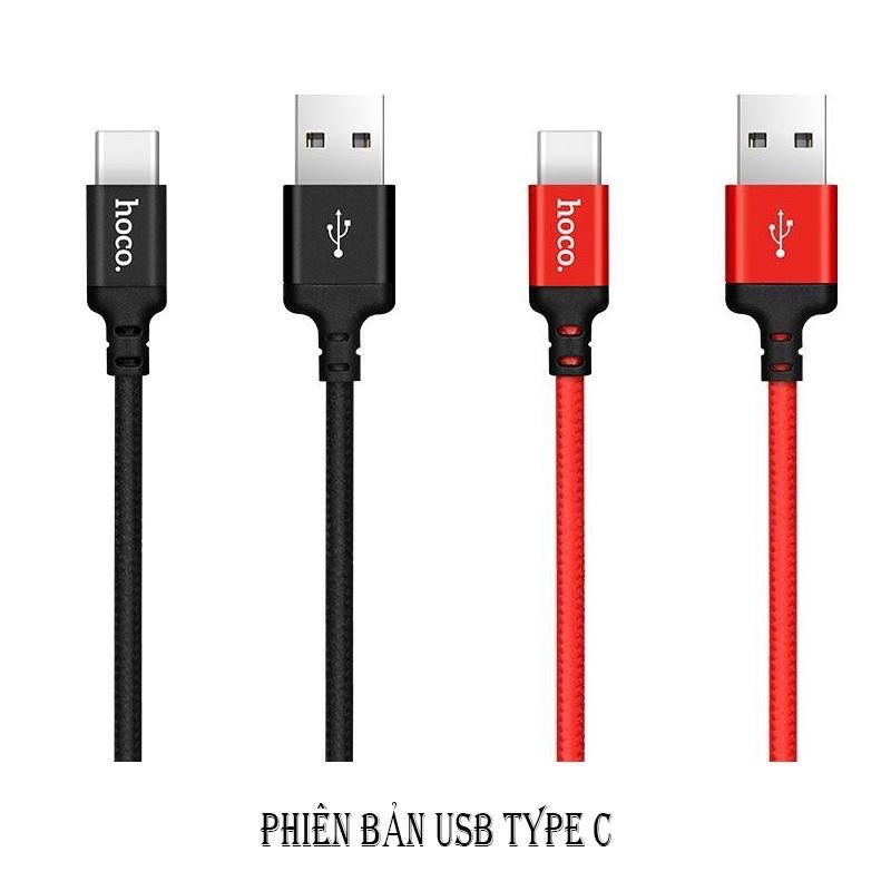 [1MÉT-2MÉT Lightning-Micro USB-Type C ] Dây Cáp Sạc nhanh bọc dù HoCo X14 cho ( iPhone IPad samsung ,oppo xiaomi, huawei