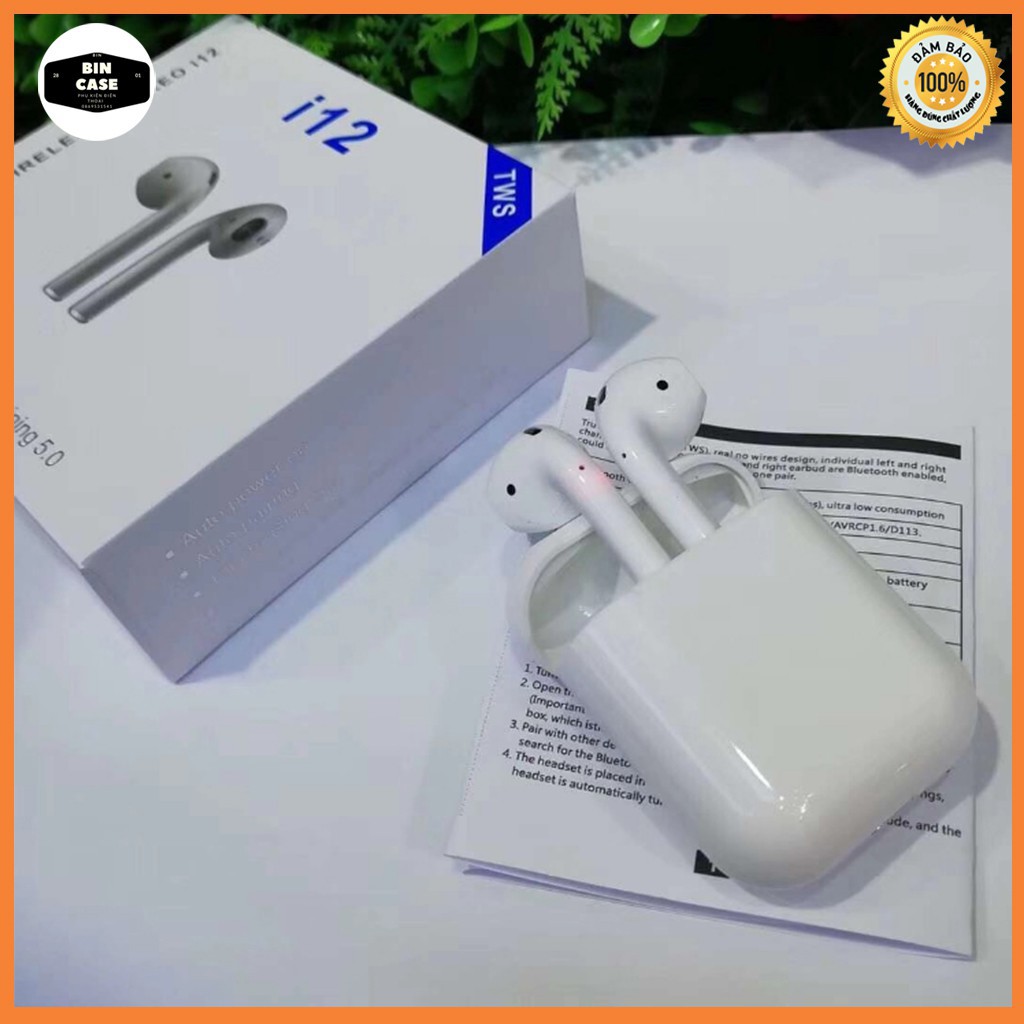 Tai nghe Bluetooth không dây Inpods i12 TWS điều khiển cảm biến âm thanh HIFI cho Android iOS