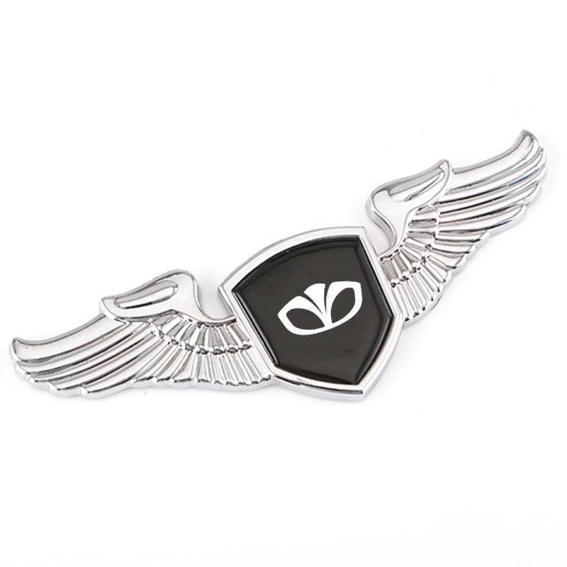 Miếng dán mui xe hơi bằng kim loại hình đôi cánh trang trí cho Daewoo G2X Gentra Korando Tosca